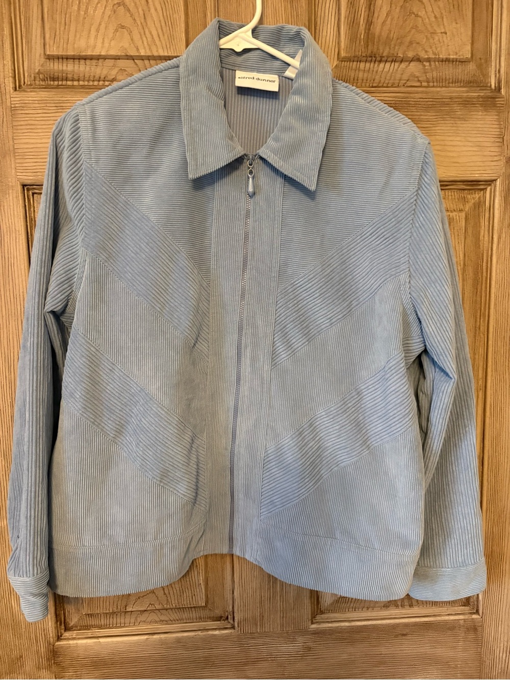 Alfred Donner Women’s Zip Up Corduroy Jacket Light Blue Size 12